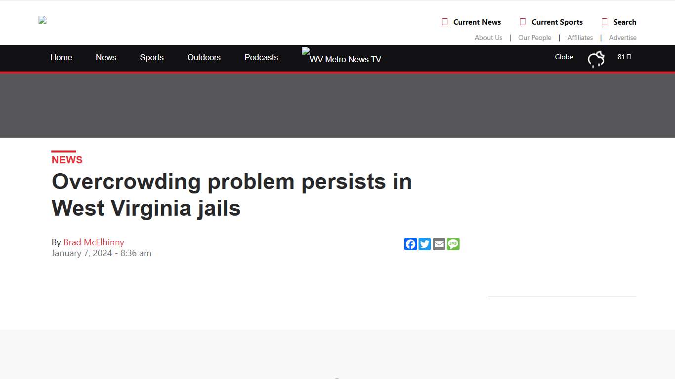 Overcrowding problem persists in West Virginia jails - WV MetroNews