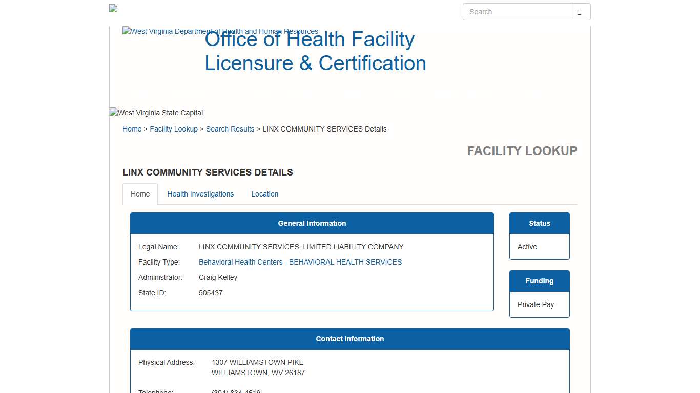 Health Facility/Provider Details